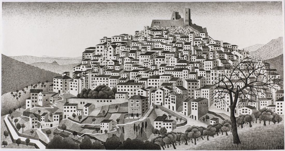 絵画 title:CITY EXPLORER Montecelio: a previously unknown work by M.C. Escher