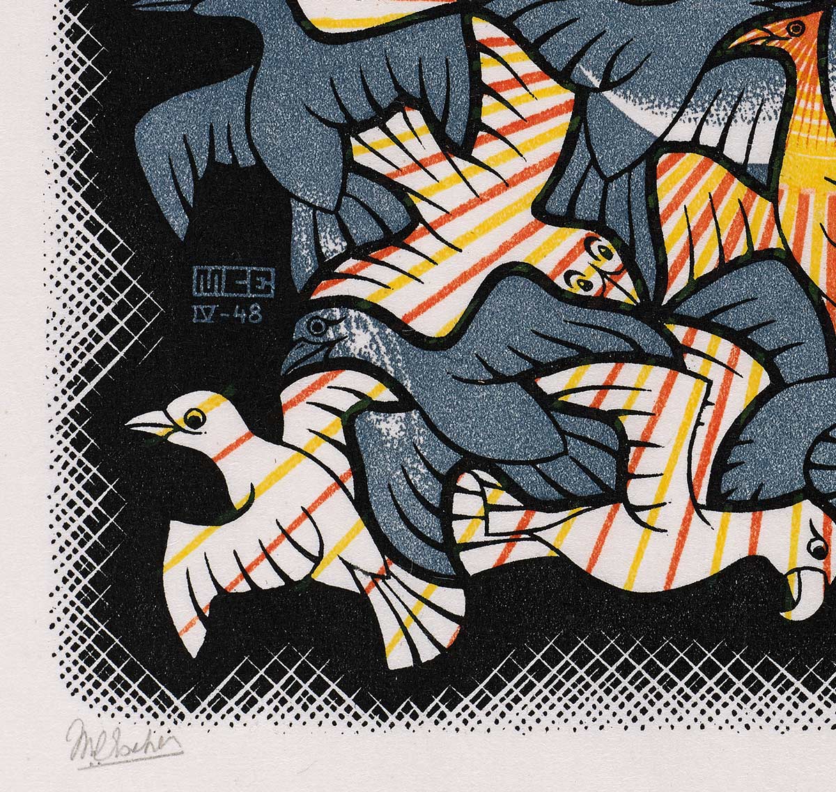 Lightning moon&star 絵画原画 受注生産☆風水波動絵画＊幻の虹色鳳凰～最大エネルギーの輪と8